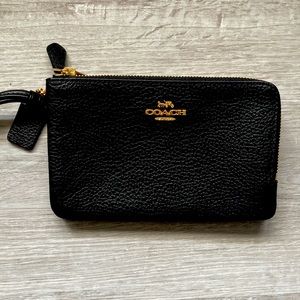 Coach double zip wallet